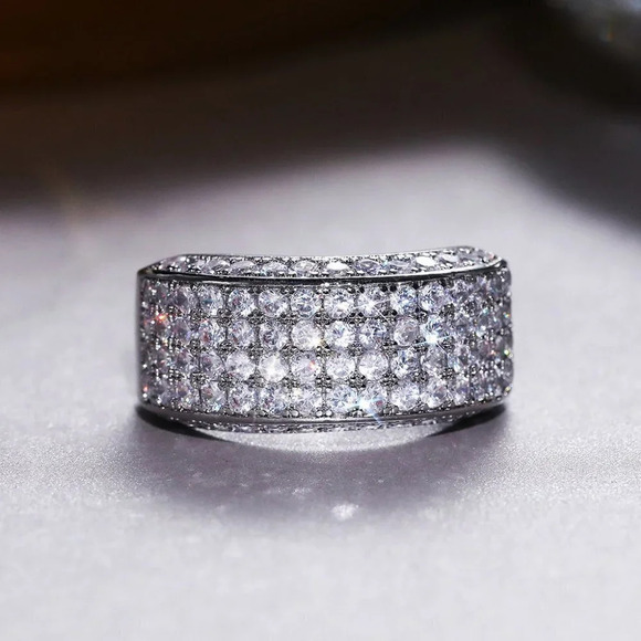 🎁925 Silver Plated Beautiful CZ Luxury Ring for Women Men, MLNN1176 - Picture 3 of 7